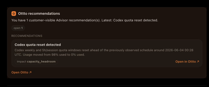 Ottto recommendations card inside ChatGPT: a reviewed savings recommendation